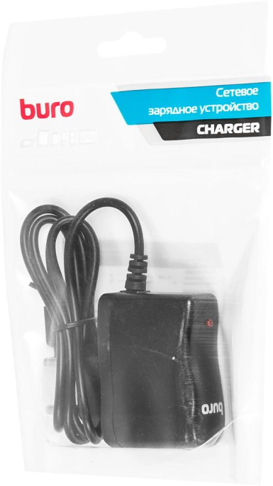 Сетевое зарядное устройство Buro XCJ-021-EM-1A, microUSB, 5Вт, 1A, черный