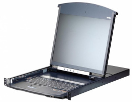 KVM консоль switch ATEN KL1116VN-AXA-RG , KVM, 1 local user USB/VGA/DVI-D конс.LCD 19"+32 IP user 16 cpu/порт/port PS2/USB/Sun+VGA /RS232, без модулей