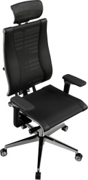 Кресло руководителя эргономичное Метта Yoga 4DF B2-14D - YM93+Infinity черный сиденье черный сет./экокожа с подголов. крестов. алюминий хром (ZA4.F.15.13A)