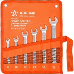 Набор ключей Airline комбинированных 6 предметов 8,10,12,13,14,17мм сумка AT-6-45