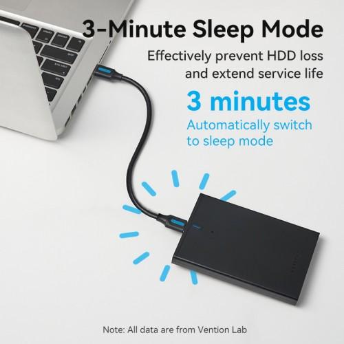 Внешний корпус Vention для HDD/SSD 2.5" USB 3.0 Mirco-B Черный (KPAB0)