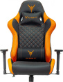 Кресло игровое Knight Armor черный/оранжевый ромбик экокожа с подголов. крестов. металл