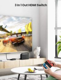 Переключатель UGREEN CM332 80125 HDMI Switcher 3 In 1 Out 4K@30HZ. Цвет: серый (80125_)