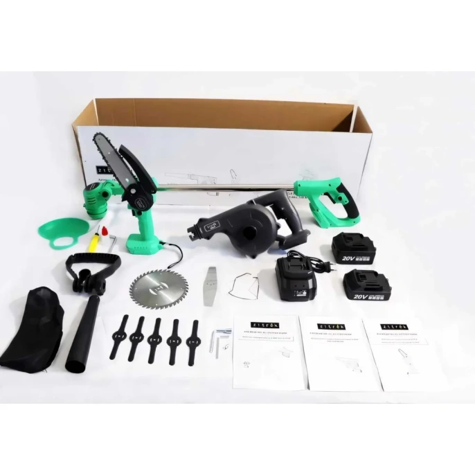 Набор аккумуляторного инструмента Zitrek GreenCut 20 ZKBL20, GreenSaw 20 Extra Power 3в1, 1x2.0 Ач, 1x4.0 Ач 082-2022