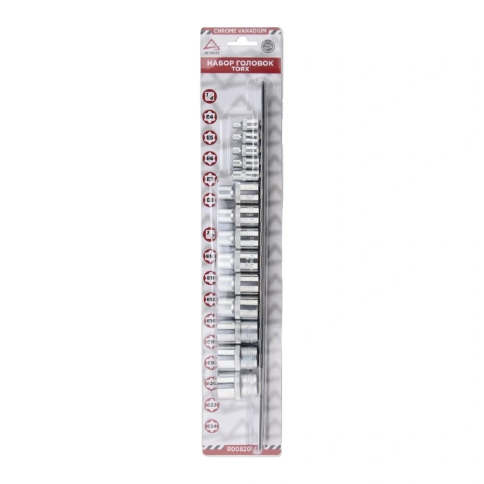 Набор головок TORX на планке (14 шт; 1/4; 1/2) Arnezi R0082014
