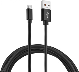 Кабель KINGPRICE KP-microUSB-2.4A-2m,  micro USB (m) -  USB (m),  2м,  2.4A,  черный