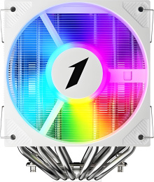 Кулер 1stPlayer CY12LD Белый CY12LD-WH Intel LGA1851/1700/1200/115x, AMD AM5/AM4, крепление на винтах, 6 тепловых трубок 6мм , размер вентилятора: 120x120x25мм, гидравлический подшипник, 1900об/мин, 57.56CFM, 38.21dB A , PWM, ARGB, высота: 160 мм