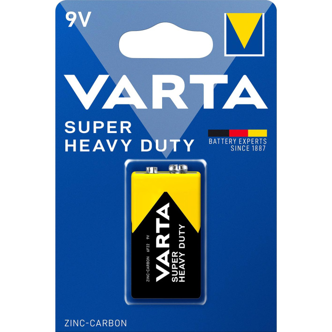 Батарейка Крона Varta SUPERLIFE Крона 6F22 BL1 Heavy Duty 9V 2022 1/10/50 1 шт. 2022101411