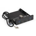 Планка USB на переднюю панель ExeGate U3H-622, 3,5", 2*TypeA +2*TypeC (USB 3.2 Gen2 (SuperSpeed USB 10Gbps), черная, металл, подсоединение к мат. плате) EX297553RUS