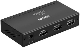 Сплиттер UGREEN 40201 40201EU HDMI 1x2 Splitter с адаптером питания 5V 1A DC. Цвет: черный