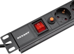 Блок распределения питания REXANT 04-0104-1,  горизонт.размещ.,  SchukoХ8,  Тип вход. тока 16A,  2м