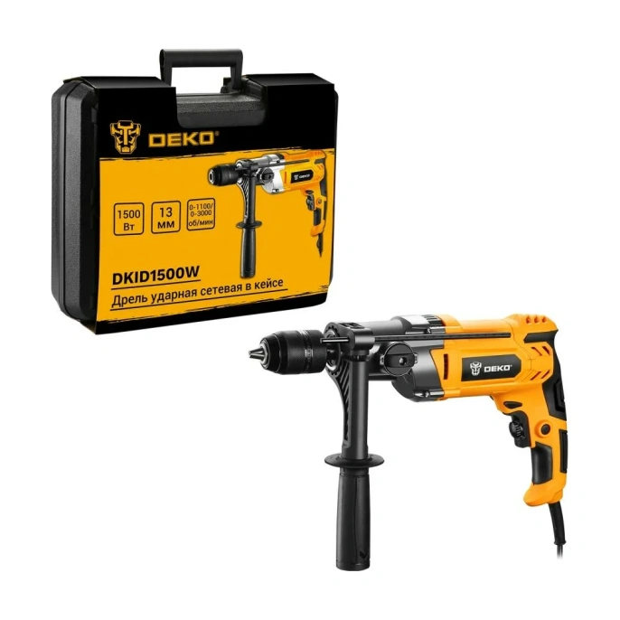 Ударная сетевая дрель DEKO DKID1500W 3638 063-4322