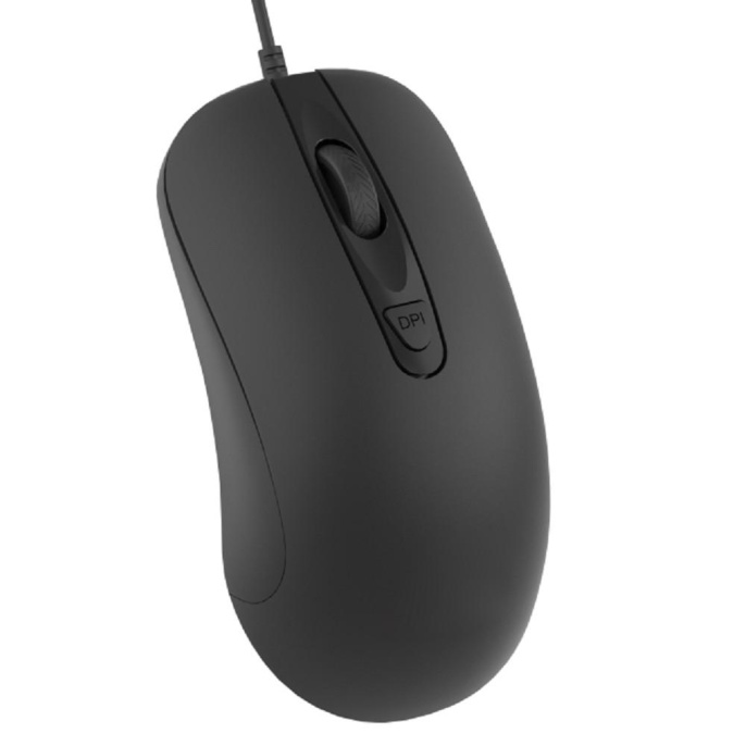 CBR CM 110 Black USB, Мышь офисн., оптич., 800/1200/1600/2400 dpi, 4 кн., 1.8 м, резиновое колесо прокрутки