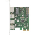Контроллер сетевой ExeGate EXE-361 PCI-E x1 v2.0, LAN UTP 1000Mbps + 3*USB3.0 ext., разъем доп.питания, Chipset VL805 + RTL8153B EX283714RUS