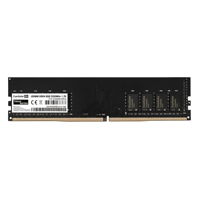 Модуль памяти ExeGate Value DIMM DDR4 8GB <PC4-25600> 3200MHz EX293813RUS