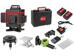 Нивелир лазерный WORTEX LL 0340 в чем. + аксессуары 4х360°, до 25 м, +/- 0.3 мм/м, зеленый 0323145