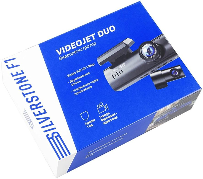 Видеорегистратор SilverStone F1 S8-WiFi VideoJet DUO,  черный