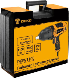 Гайковерт Deko DKIW1100 1100Вт патрон:квад.1/2" кейс в комплекте 063-3004