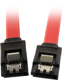 Кабель SATA ExeGate EX-CC-SATA-DATA-0.8L 7pin/7pin, металлические защелки, 0,8м EX294733RUS