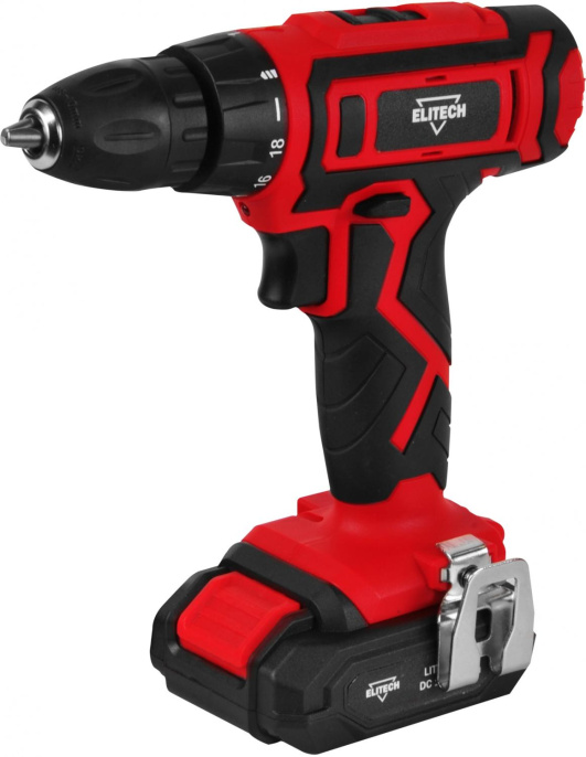 Дрель-шуруповерт Elitech ДА 162СЛ аккум. патрон:быстрозажимной кейс в комплекте E2201.016.01