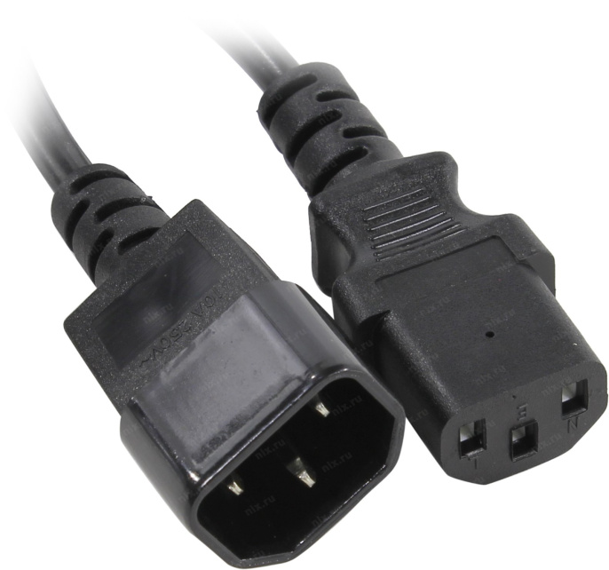 Кабель питания ExeGate Special EC-3S-C13->C14/3x0.5 (C13->C14, 3*0.5mm2, CCA, черный, 3м) ES280989RUS