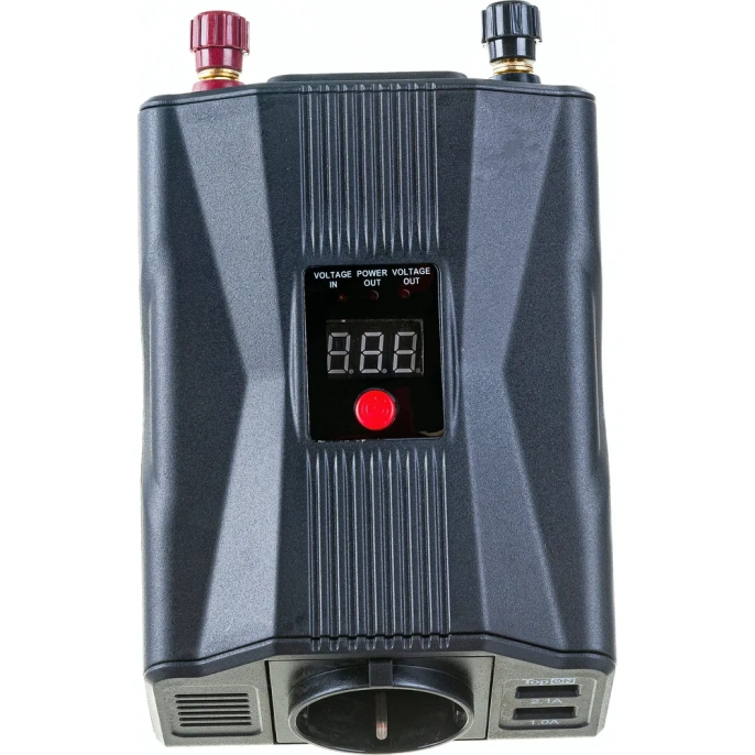 Автомобильный инвертор TopOn 200 Вт, 1 розетка, 2 USB, LCD экран, пиковая мощность 400 Вт, черный TOP-PI201