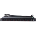 Блок розеток 19 8 шт. C19 с фиксатором вилки, 16A 250V, шнур питания 3,0 м TWT-PDU-16A8C9L-3.0