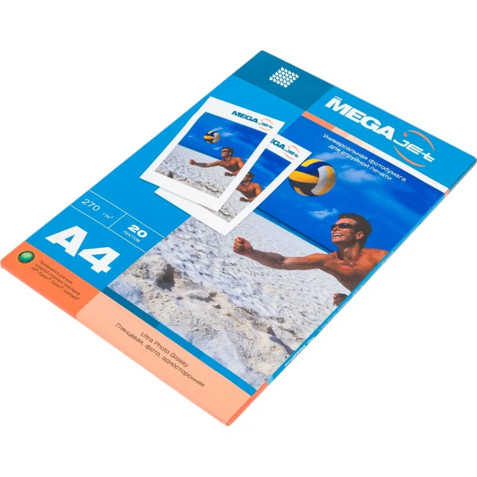 Фотобумага для цв.струй.печ. ProMega Jet (А4, 270г, глянцевая) пачка 20л 60579