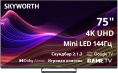 75" Телевизор SKYWORTH 75X87G QD-Mini LED QLED, 4K Ultra HD, СМАРТ ТВ, Google TV, черный