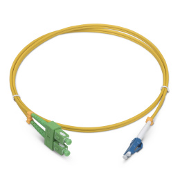 Оптический патч-корд duplex LC-SC 9/125 SM Hyperline FC-D2-9-LC/UR-SC/UR-H-3M-LSZH-YL 3 метра желтый
