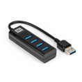 USB-Хаб (концентратор) 4-в-1 ExeGate DUB-4TP (кабель-адаптер USB3.0 --> 4xUSB3.0, Plug&Play, черный) EX296925RUS