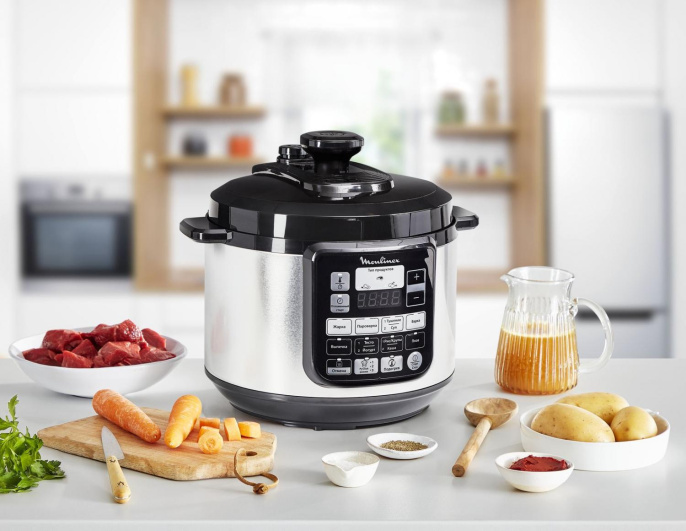 Мультиварка-скороварка Moulinex CE620D32 5л 1000Вт серебристый/черный