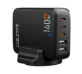 Сетевое зарядное устройство CABLETIME G140B (CT-GAN140-PB) GaN PD3.0 3C2A 140 Вт, черный