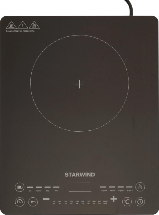 Настольная плита индукционная StarWind STI-1001, стеклокерамика, черный