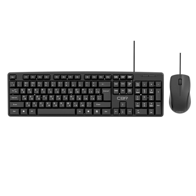 CBR KB SET 709, Комплект клавиатура + мышь , USB. Клавиатура: 104 кл., офисн., 1,5 м. Мышь: 1000 dpi, 3 кн., 1,5 м
