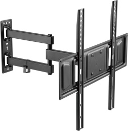 Кронштейн Kivi Motion-443A для ЖК-телевизоров, 32-55", настенный, поворотный, кабель-канал, наклон 25°, поворот 90°, цвет черный