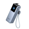 Портативный аккумулятор UGREEN PB728 75702B 200W Power Bank 25000mAh с двумя встроенными кабелями USB-C ССС. Цвет: серый