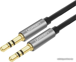Кабель угловой UGREEN AV119 10598 3.5mm Male to 3.5mm Male Straight to angle flat Cable. Длина: 1,5м. Цвет: черный (10598_)