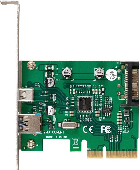 Контроллер ExeGate EXE-320-1A1C 10Gbps (PCI-E x4 v3.0, USB3.2 Gen2 1xType-A + 1xType-C ext., SuperSpeed+ скорость до 10 Гбит/с, разъем доп.питания, ASMedia Chipset ASM1142) EX298302RUS