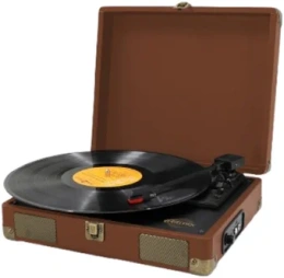 Виниловый проигрыватель RITMIX LP-100 Коричневая кожа (4610121110975)