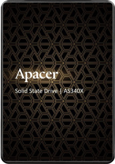 Накопитель SSD Apacer AS340X 120GB Bulk AP120GAS340XC 2.5", SATA 3.0, 3D TLC NAND, скорость чтения/записи: 550/500MB/s