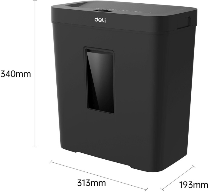 Уничтожитель бумаг Deli ET021,  с автоподачей,  P-4,  4х25 мм, 8 лист. одновременно, 12л