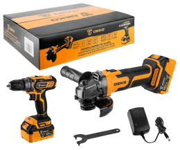 Набор электроинструмента DEKO DKCD20/DKAG20-125: дрель-шуруповерт DKCD20, УШМ DKAG20-125, (2 инстр. в компл.) [063-4204]