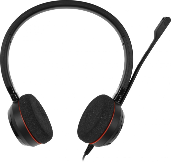 Гарнитура Jabra Evolve 20 UC Duo, для контактных центров, накладные, проводные, черный [4999-829-209]