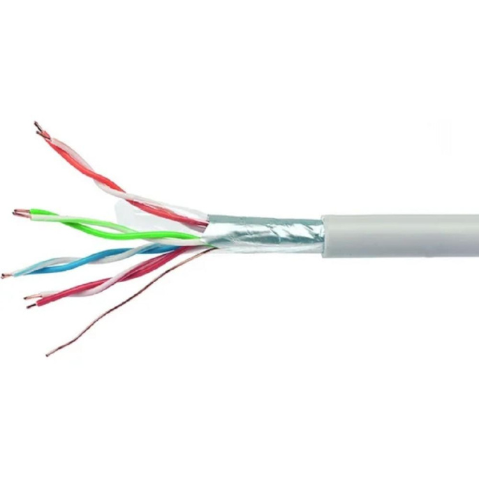 Cablexpert FPC-6057-4-CU/100 Кабель Cablexpert RU FTP indoor 4x2x0.57, медный, кат.6, однож., 100м, box, серый