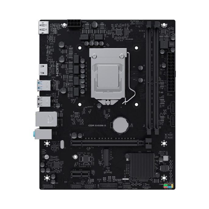 Материнская плата CBR B460M-D { Chipset Intel B460, Socket 1200, 2*DDR4, mATX, DP+HDMI, 1*PCIe x16, 1*PCIe x1, 1 M.2, 2 SATA3,2*USB 2.0 + 4*USB3.0 } (MB-CBR-MSB460M-D-DDR4-DP/HDMI)