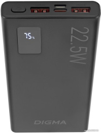 Мобильный аккумулятор Digma DGPF10A 10000mAh QC3.0/PD3.0 22.5W 3A 2xUSB-A/USB-C черный (DGPF10A22PBK)