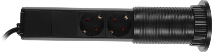 Сетевой разветвитель Premier 3R USB 1.8м (3 розетки) черный (коробка)