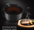 Аэрогриль Redmond AG1902 (1500 Вт, металлический (ТЭН) нагревательный элемент, сенсорное управление, объем колбы: 3.1 л, таймер, регулировка температуры, цвет: черный)