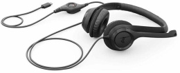 Гарнитура Logitech H390,  для контактных центров, накладные,  проводные, черный [981-001578]